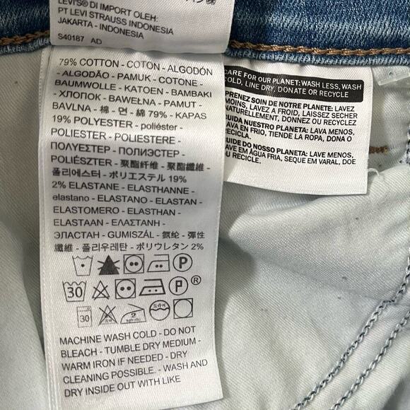 Levi’s Classic Straight Mid Rise Jeans Plus Size‎ 24W Light Wash Cotton Zip NEW - Picture 8 of 9